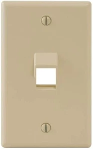 Placa frontal en ángulo ICC con un puerto en ángulo para estilo EZ/HD en una sola banda, marfil - Imagen 1 de 4