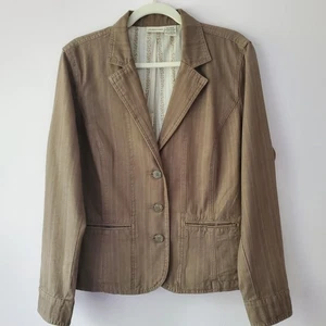 St John's Bay Light Brown Women's Blazer Sz XL Casual Minimalist Festival Fall - Picture 1 of 12