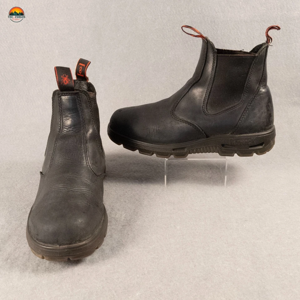 Redback Chelsea Work Boots Black Leather Easy Escape Pull-On Workwear Men's 8 - Image 1 of 4