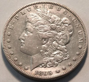 1895 S Morgan Silver Dollar, Higher Grade Details, Better Semi-KEY Date $1 Coin - Picture 1 of 4