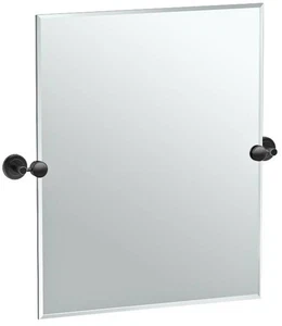 Latitude II Black 24" x 24" Rectangular Wall Mirror - Picture 1 of 2