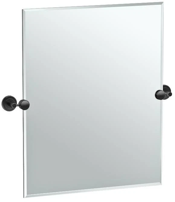 Latitude II Black 24" x 24" Rectangular Wall Mirror - Image 1 of 2