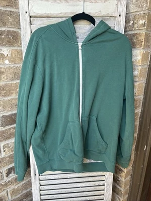 Moletom com capuz Vince Forest cinza malha waffle zíper completo tamanho XL - Imagem 1 de 4