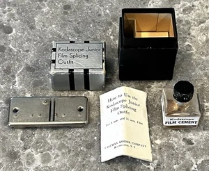 VINTAGE Kodak Kodascope Junior 8mm 16mm Film Splicing Outfit Kit + Cement Bottle - Picture 1 of 6