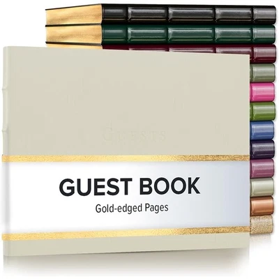 Libro de visitas artesanal duradero tapa dura recuerdo bodas eventos recuerdos nuevo Foto 1 de 4