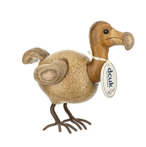 DCUK Natural Wooden Dodo with Metal Legs Rustic Natural Ornament For The Home - Picture 1 of 5