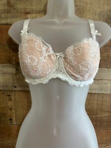 Fredericks Of Hollywood Padded Bra 34DD Underwire White Lace