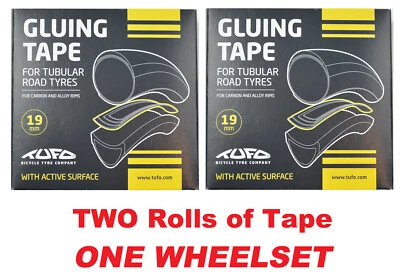 TWO NEW TUFO Tubular Gluing Glue Tape for Road 700c Tires 19mm for 19-22mm rims - Image 1 of 3