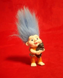Magic Troll Babys Actionfigur Puppe grauer Bär 3 Zoll + blaues Haar PVC Applaus - Bild 1 von 1