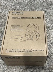SIMOLIO Wireless Headphones for TV Watching with Transmitter - SM-825D Pro - New - Picture 1 of 2