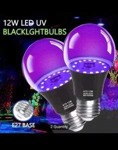 12W Fluorescent Blacklight UV LED Glow In The Dark - Picture 1 of 8