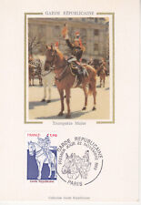 Carte Postale 1er jour 1980 Soie - Garde Républicaine Trompette Major