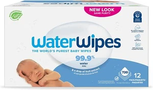 WaterWipes Plastic-Free Original Baby Wipes, 99.9% Water Based Wipes, Unscented  - Picture 1 of 5