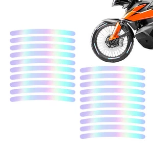 20pcs Car Wheel Hub Reflective Sticker Safety Night Driving Tire Rim Strip Decal - Picture 1 of 12