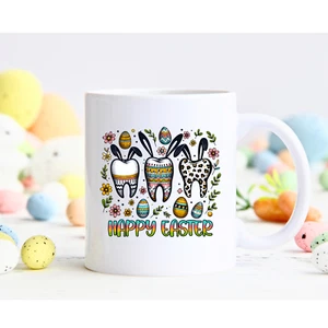Easter Dental Mug Bunny Teeth Eggs Dental Professional Gift Coffee Cup 11 oz - Picture 1 of 5