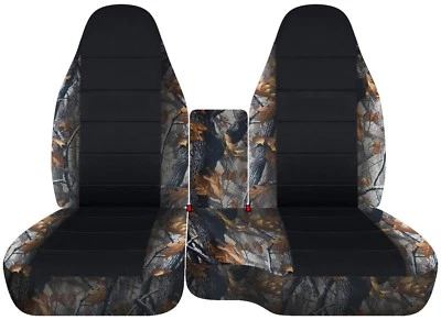 Fits 1991-2012 FORD RANGER CAR SEAT COVERS 60-40 +CONSOLE COVER,camo TREE COMBO - Image 1 of 4