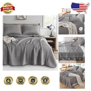 Luxurious Twin Size Quilt Bedding Set with Pillow Shams - All Seasons Comfort - Picture 1 of 11
