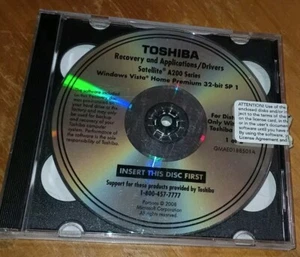 TOSHIBA SATELLITE A200 RECOVERY APPLICATIONS DRIVERS 2 CD WIndows Vista Home Sp1 - Picture 1 of 3