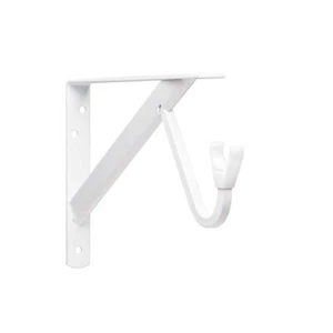 John Sterling RP-0495-WT White Max Duty Shelf and Rod Bracket - Picture 1 of 5