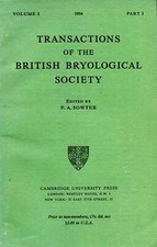 Sowter, F A (editor) TRANSACTIONS OF THE BRITISH BRYOLOGICAL SOCIETY 1954 VOLUME