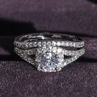 New Ring Design Silver Color Wedding Ring Set For Women Engagement Finger Gift