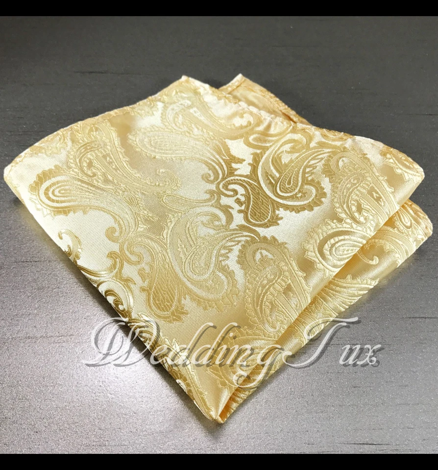 NUEVO PAISLEY Pañuelo Cuadrado de Bolsillo Pañuelo Solo 43 Colores Fiesta Baile de graduación Boda Foto 1 de 1