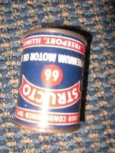 Structo-66-Premium Motor Oil-Bank-2 7/8" tall-2 1/8" diameter-Freeport, Illinois - Picture 1 of 5