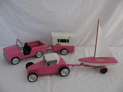 Nylint Sportsman Vacationer Set Ford Bronco w/ Camper & Hot Rod w/ Sailboat EX - Image 1 of 4