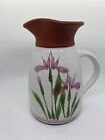 Vintage Art Pottery Emerson Creek Pottery Floral Pitcher Flower Vase Bedford VA