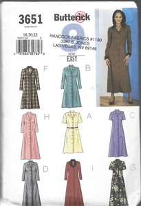 Vestido talla grande Easy Butterick patrón #3651-Misses en tallas 18-20-22 - Imagen 1 de 1