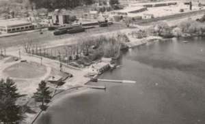 Gravenhurst Muskoka Canada RPPC Postcard Frys Aerial Views 3 Gull Lake Park RR - Picture 1 of 3