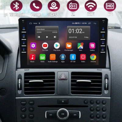 Radio estéreo GPS para automóvil Mercedes Benz Clase C W204 S204 Android 13 2006-2011 Foto 1 de 4