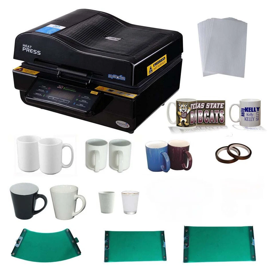 Máquina de sublimación 3D usada abrazaderas de goma 11 oz/15 oz taza 12 oz taza de café con leche cinta papel Foto 1 de 1