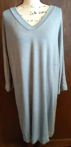 J. Jill Pure Jill Women's Tunic Dress Large Blue Tranquility Fleece Stretch Soft - Picture 1 of 5