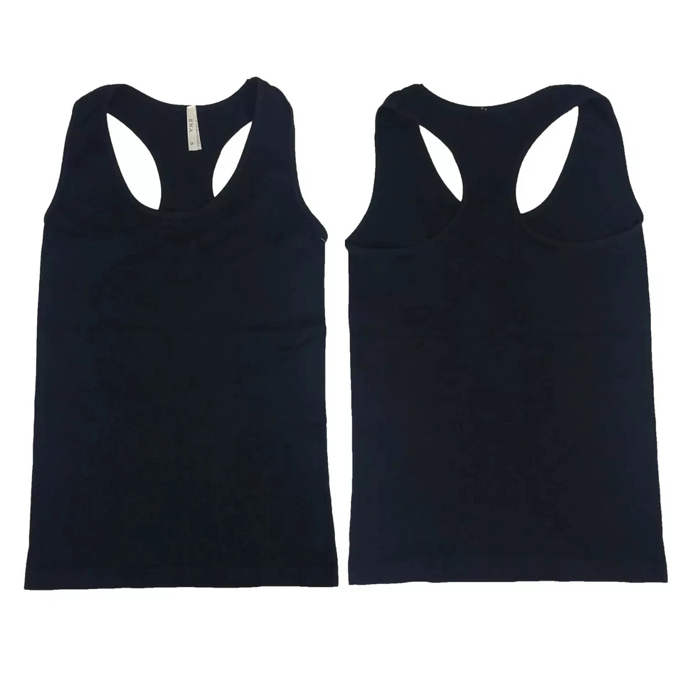 ENA Women Basic stretch Cami Camisole Solid Soft Tank Top White SIZE-Large (L)