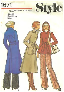 1976 Vintage Nähen Muster B32.5 Mantel Jkt (1872R) wie Gesehen Auf Groß Biene - Bild 1 von 6
