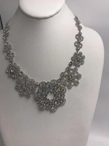 $248 Kate Spade Clear/Silver Crystal Lace Necklace S1B - Picture 1 of 9