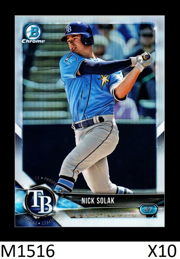 1-2018 BOWMAN CHROME DRAFT REFRACTOR NICK SOLAK RANGERS QTY - Image 1 of 1