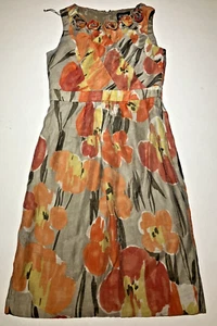 Adrianna Papell  Sleeveless Cocktail Dress Womens Size 8 Lined Spun Floral - Picture 1 of 22
