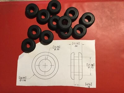 TRU FIT Rubber Grommets 1/2" ID x 1 “ OD x 3/16 GVR Lot (12 pcs)