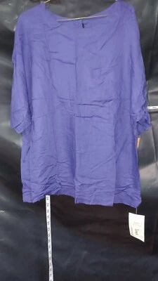 Camisa Top Blusa De Colección Años 80 90 Notaciones Para Mujer Blanca Manga Corta 18W Púrpura Nueva Con Etiquetas Foto 1 de 4