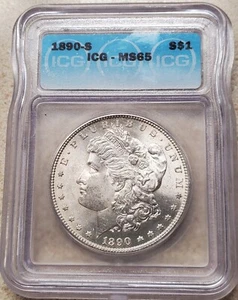 1890-S MS-65 Morgan Silver Dollar - Lot #1 - Picture 1 of 2