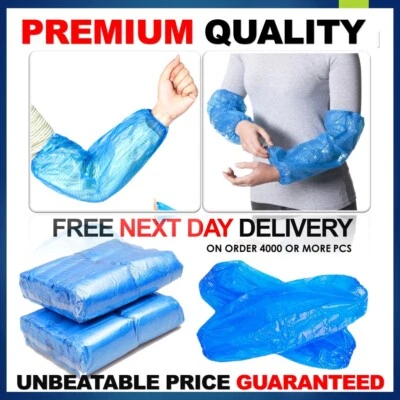 10,000 Arm Sleeves hand Cover Disposable Waterproof Blue Plastic Over sleeve - Image 1 of 4