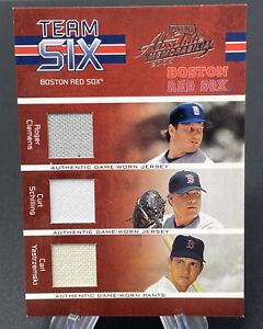 2005 Playoff Absolute Memorabilia RED SOX Team Six Swatch /50 Game Used Relics