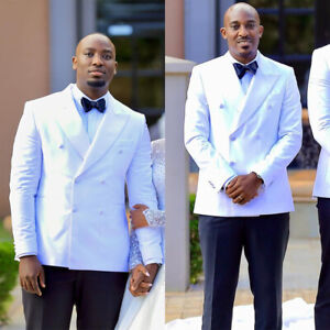 Men's White Suit Summer Causal Wear Blazer 6 Botton Clsssic Fit Tuxedos Tailored