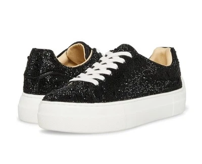 Betsy Johnson Sidny Sneakers Platform Rhinestone Tennis Shoes Women's Size 8 New - Image 1 of 4