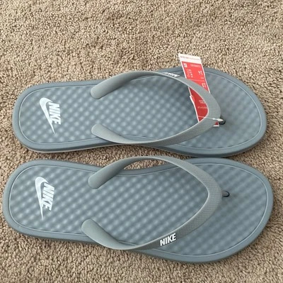 NIKE ONDECK FLIP FLOPS THONG SLIPPER TRAVEL  SIZE 13, EUR 47 PARTICLE GREY WHITE - Изображение 1 из 4