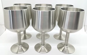 Vintage Löwenstadt Zinn Wasser Weinglas Kelche 5,5" 6er Set Satin Glanz - Bild 1 von 11