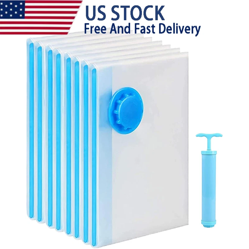 10 bolsas de almacenamiento al vacío Jumbo ropa de cama sello viaje ahorro de espacio con bomba Foto 1 de 4