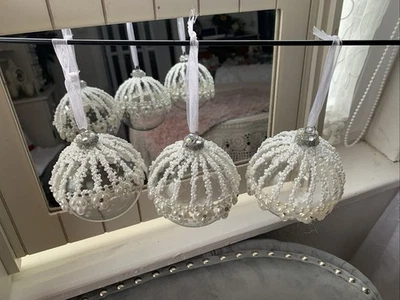 Weihnachtskugel Pailletten Weiß - Bild 1 von 4